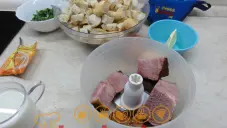 Houskové knedlíky s uzeným masem