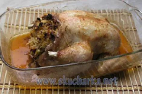 Pečené kuře se zelnou náplní