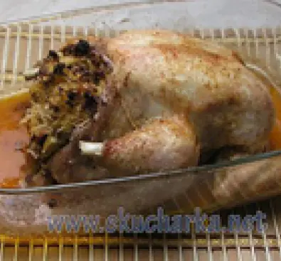 Pečené kuře se zelnou náplní